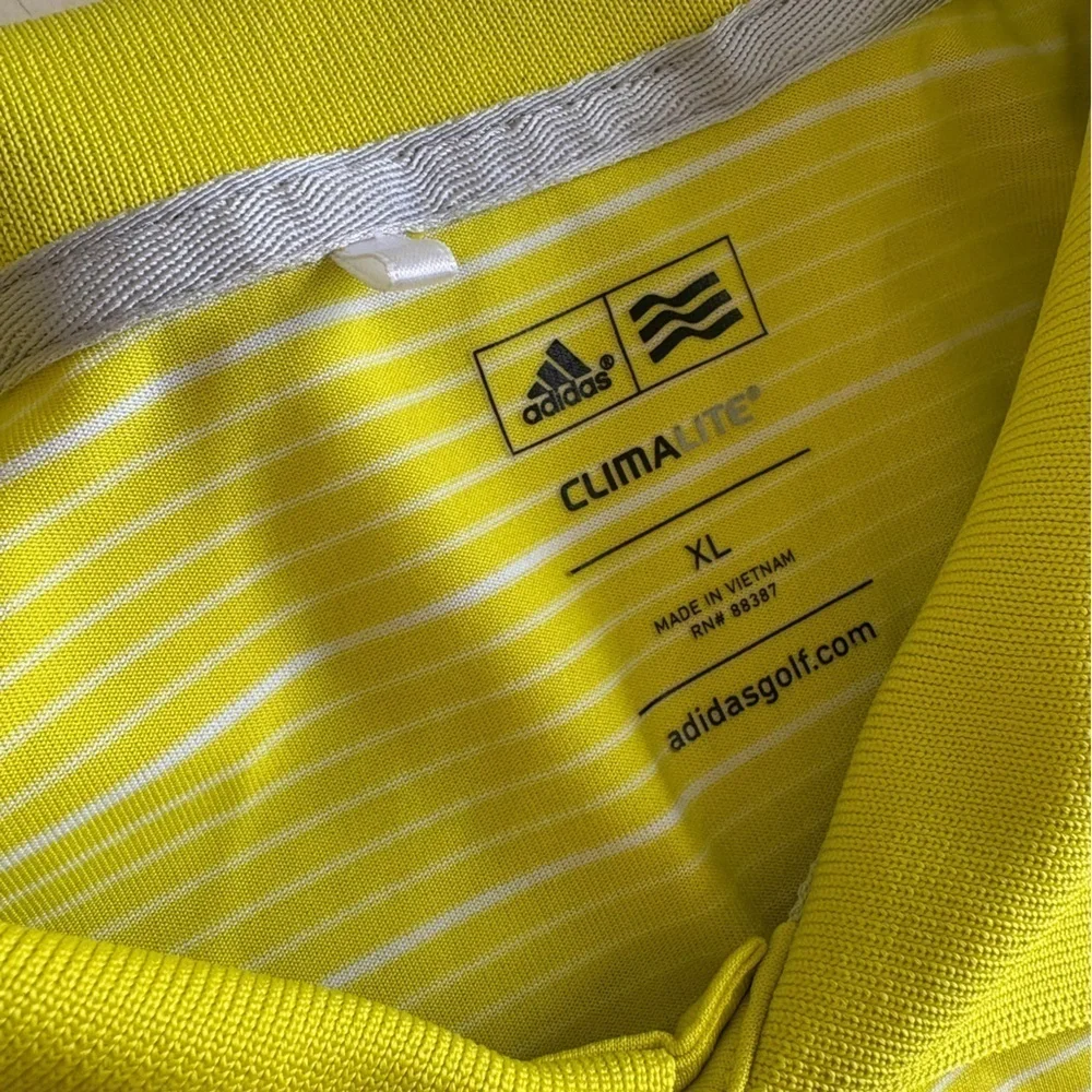 Adidas Men's Yellow Polo Shirt -Xl